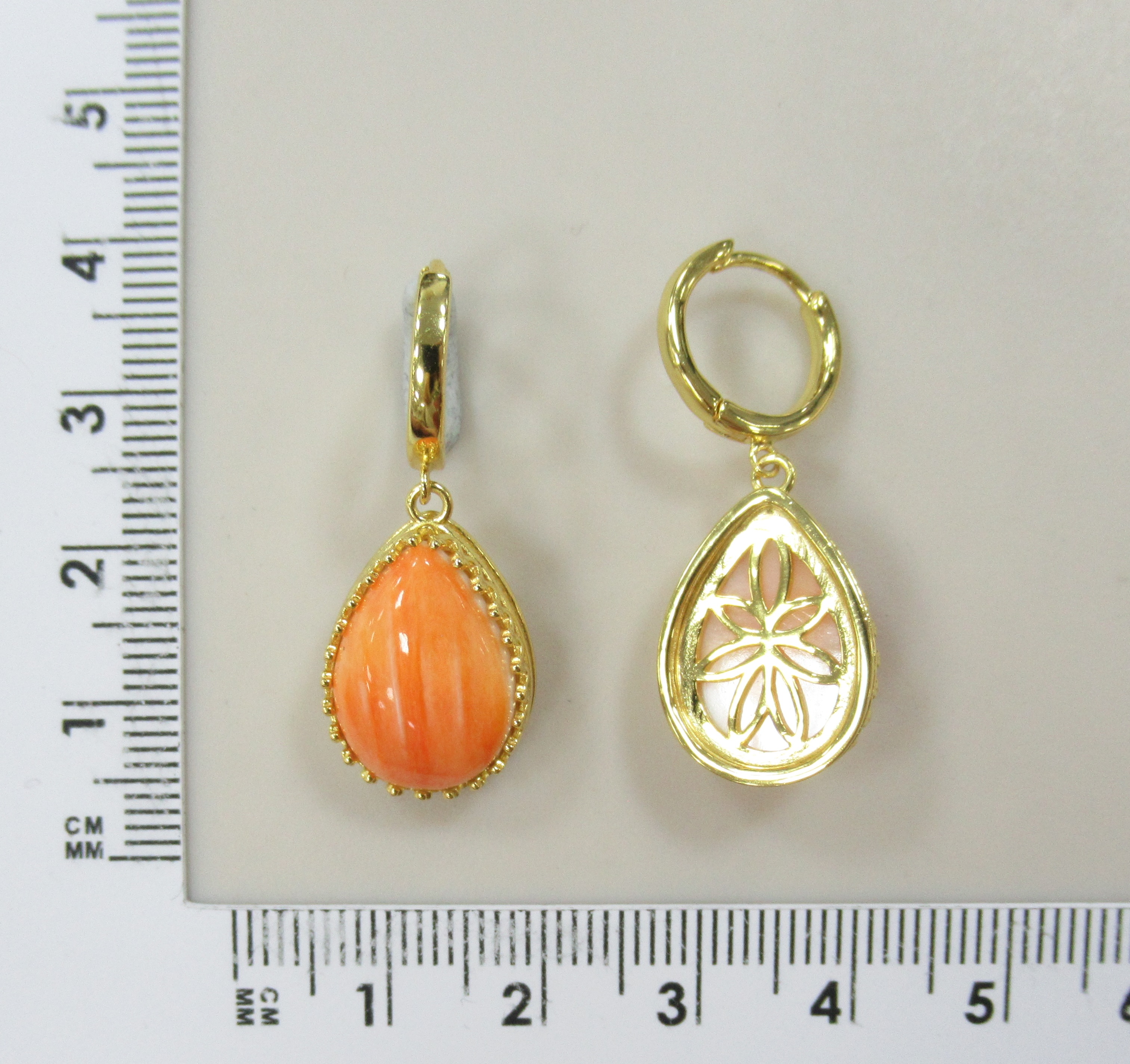 Серебряные серьги с огненными королевскими спондилюсами